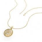 14k Diamond Sunburst Medallion Charm - view 3