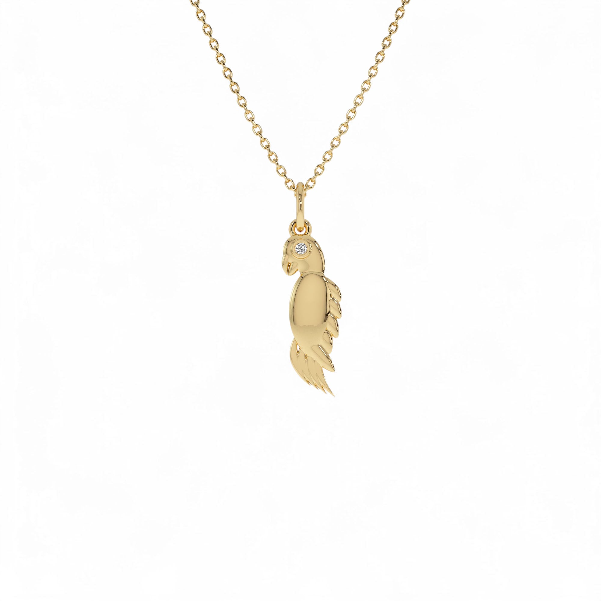 14k Bird Charm with Diamond Accent by Orlina Fine