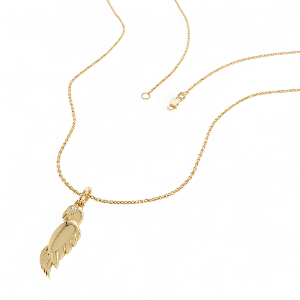 14k Bird Charm with Diamond Accent - view 4