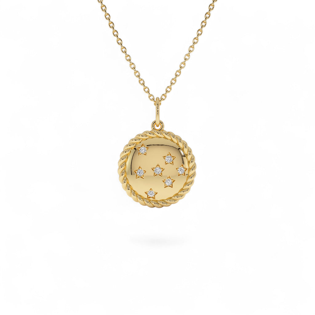 14k Star Setting Diamond Star Charm by Orlina Fine