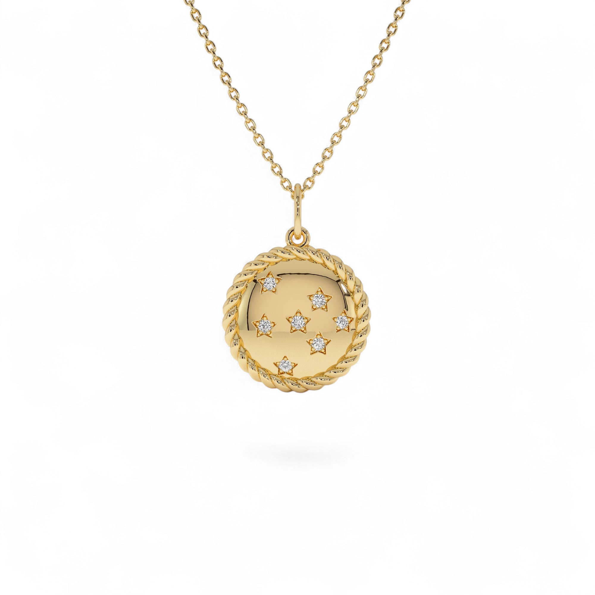 14k Star Setting Diamond Star Charm by Orlina Fine
