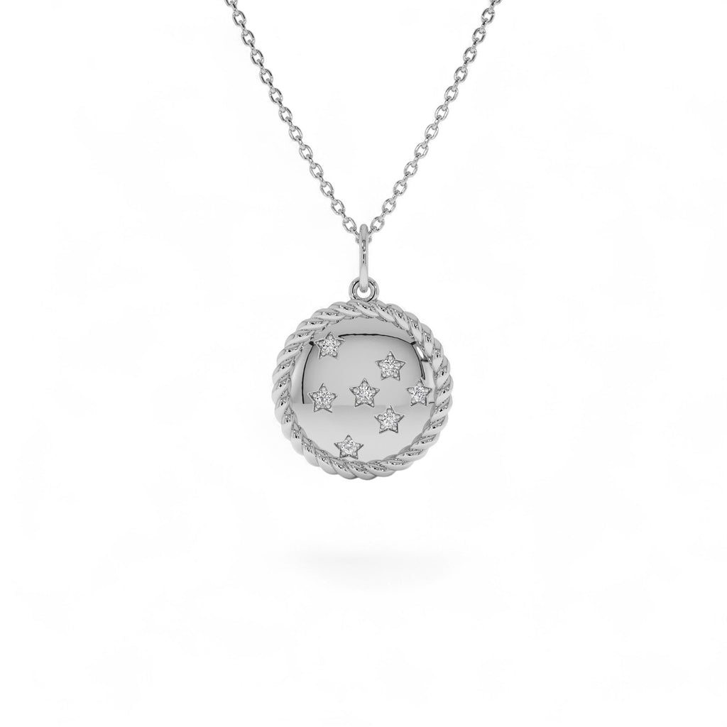 14k Star Setting Diamond Star Charm - view 2
