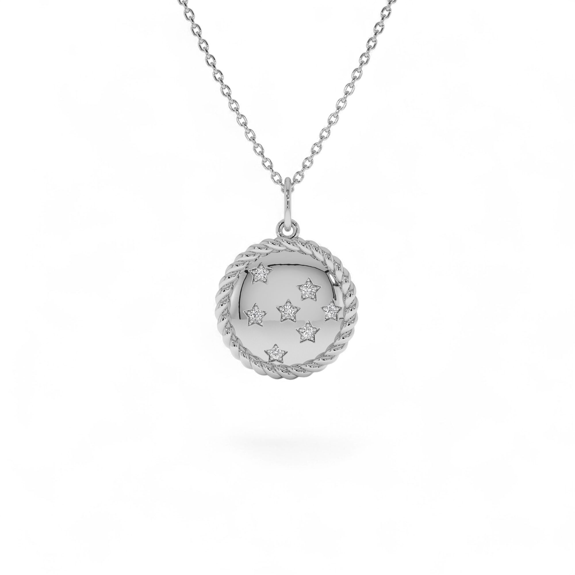 14k Star Setting Diamond Star Charm - view 2