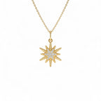 14k Twisted Gold Diamond Starburst Charm by Orlina Fine