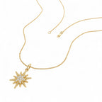 14k Twisted Gold Diamond Starburst Charm - view 3