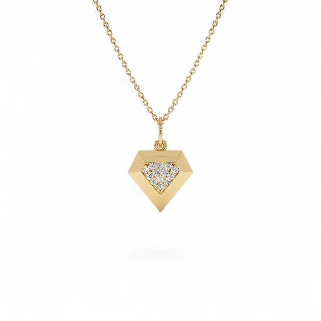 14k Diamond Geometric Charm by Orlina Fine