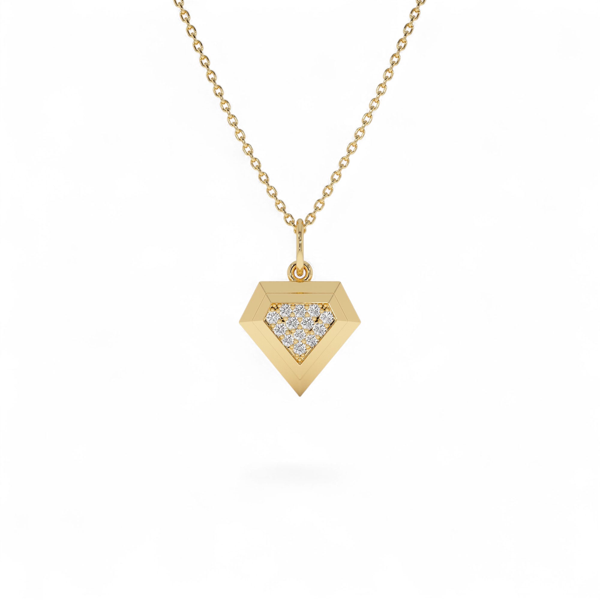 14k Diamond Geometric Charm by Orlina Fine