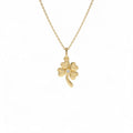 14k Four Leaf Clover Charm with a Diamond by Orlina Fine
