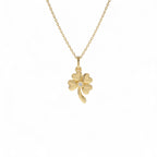 14k Four Leaf Clover Charm with a Diamond by Orlina Fine