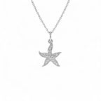 14k Starfish Charm Necklace with Diamonds - view 2