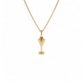 14k Martini Glass Charm Necklace with a Diamond by Orlina Fine