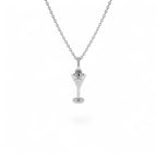 14k Martini Glass Charm Necklace with a Diamond - view 2