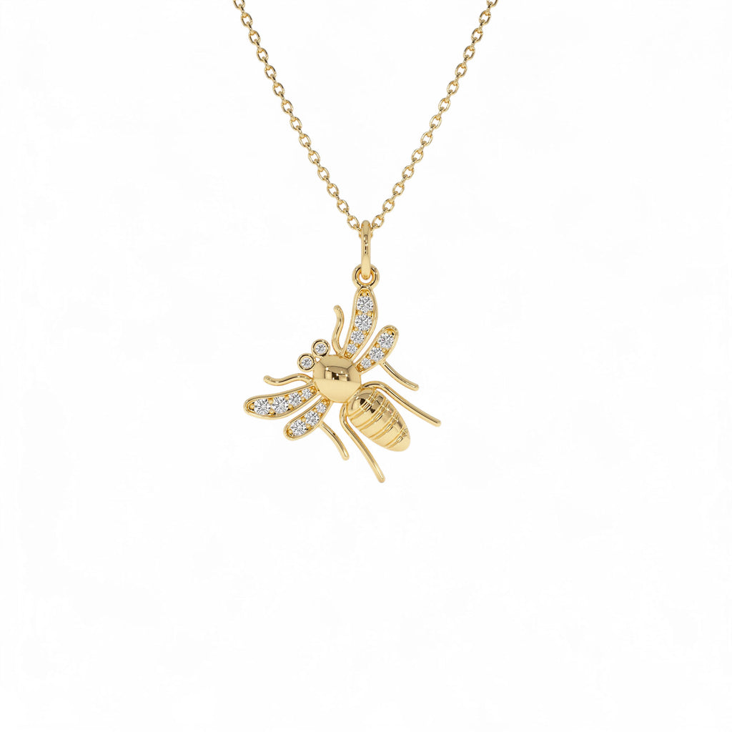 14k Diamond Bee Charm by Orlina Fine