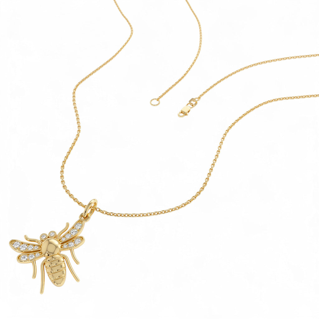 14k Diamond Bee Charm - view 3