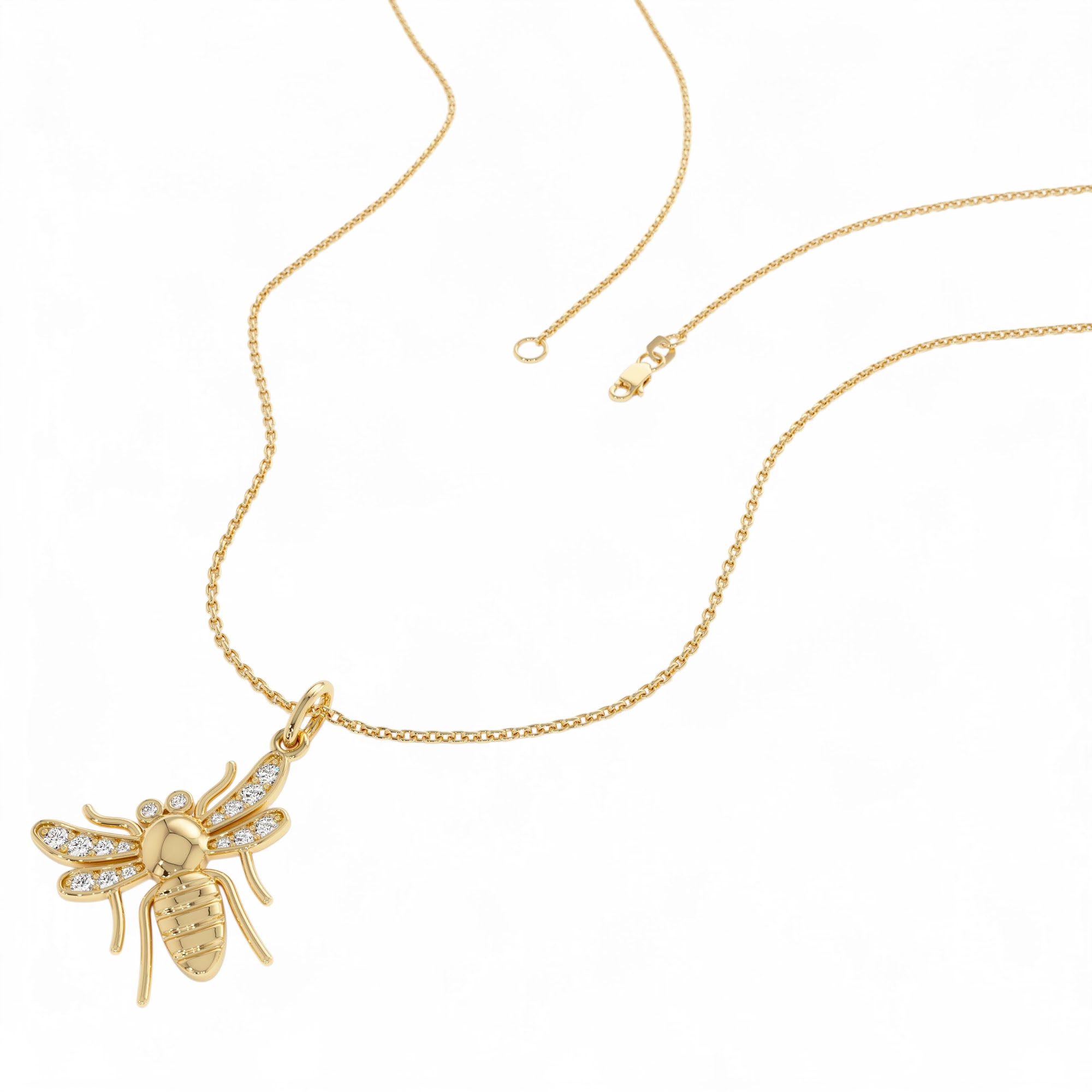 14k Diamond Bee Charm - view 3
