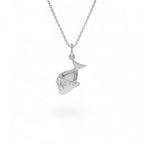 14k Fish Charm Necklace with a Diamond - view 2