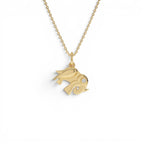 14k Lucky Elephant Charm Necklace with a Diamond by Orlina Fine
