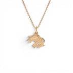 14k Lucky Elephant Charm Necklace with a Diamond - view 3