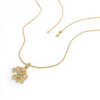14k Lucky Elephant Charm Necklace with a Diamond - view 4