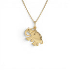 14k Elephant Charm Necklace with Natural Diamond by Orlina Fine