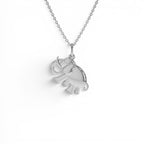 14k Elephant Charm Necklace with Natural Diamond - view 2