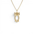 14k Owl Charm Necklace with Diamonds by Orlina Fine