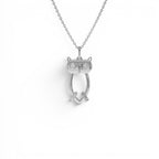 14k Owl Charm Necklace with Diamonds - view 2