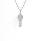 14k Gold Pavé Diamond Key Charm Necklace - view 2