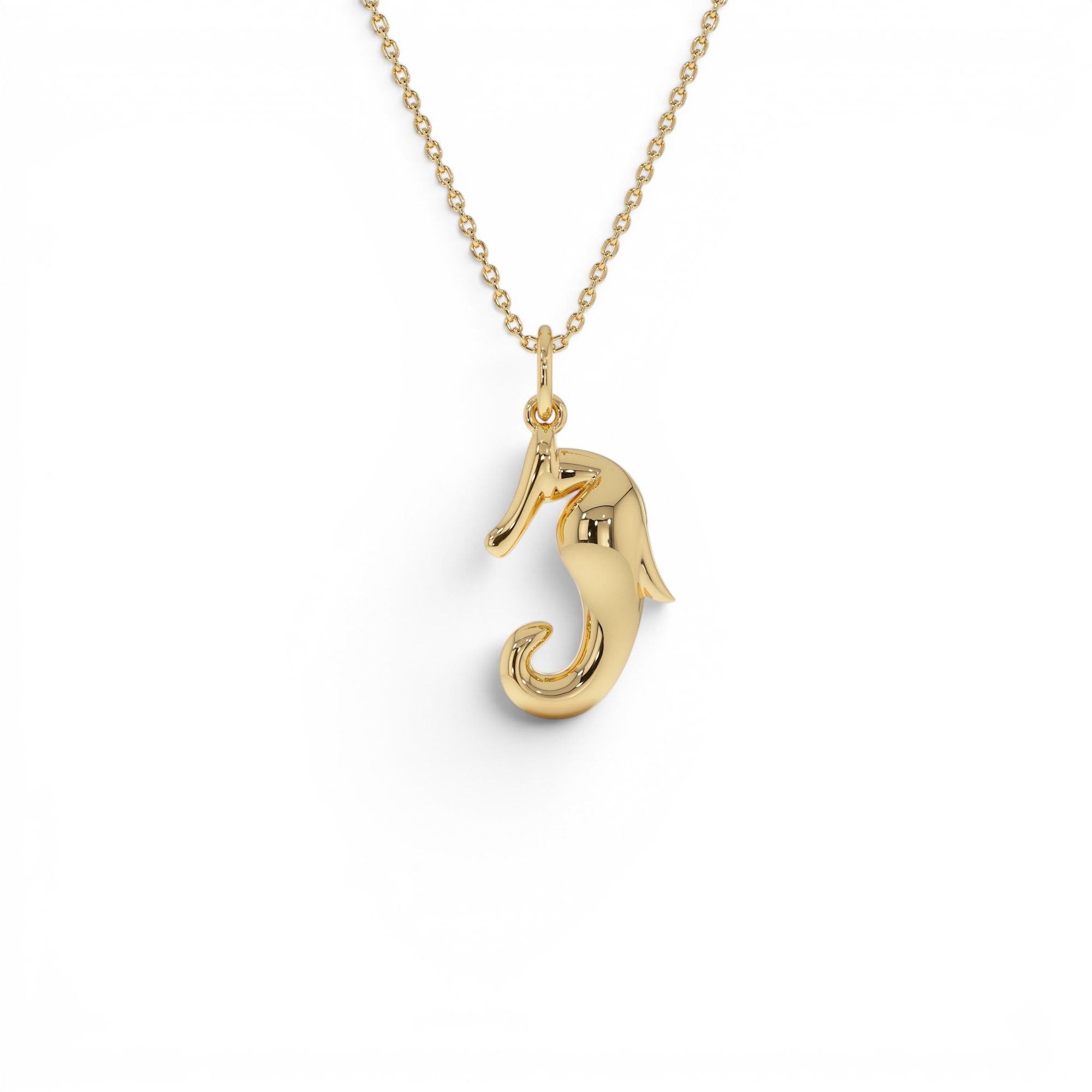 14 Seahorse Charm Necklace by Orlina Fine