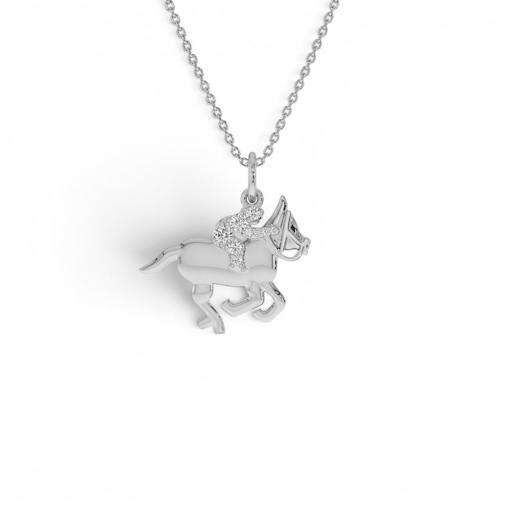 14k Diamond Horse Charm Necklace - view 2