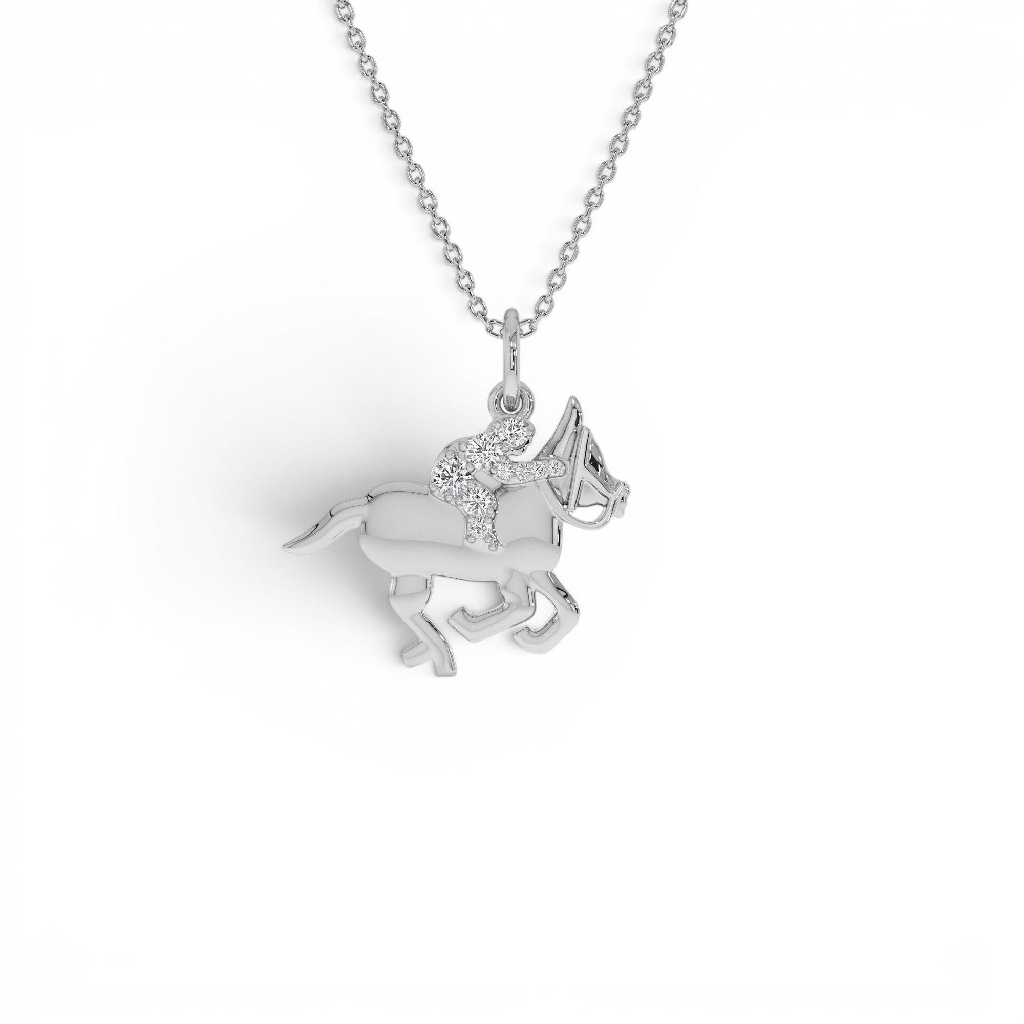 14k Diamond Horse Charm Necklace - view 2