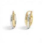 14k Mixed Metal Oval Gold Hoop Earrings 16MM by Orlina Fine