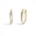 14k Mixed Metal Gold Hoop Earrings 15MM by Orlina Fine