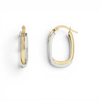 14k Mixed Metal Gold Hoop Earrings 15MM - view 2