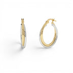 14k Two Tone Gold 20MM Hoop Earrings by Orlina Fine