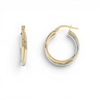 14k Two Tone Gold 20MM Hoop Earrings - view 2