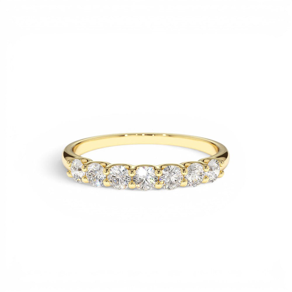 0.45 cwt 14K Seven Stone U-Shaped Lab Grown Diamond Wedding Band by Orlina Fine