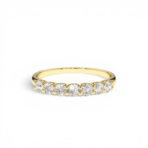 0.45 cwt 14K Seven Stone U-Shaped Lab Grown Diamond Wedding Band by Orlina Fine