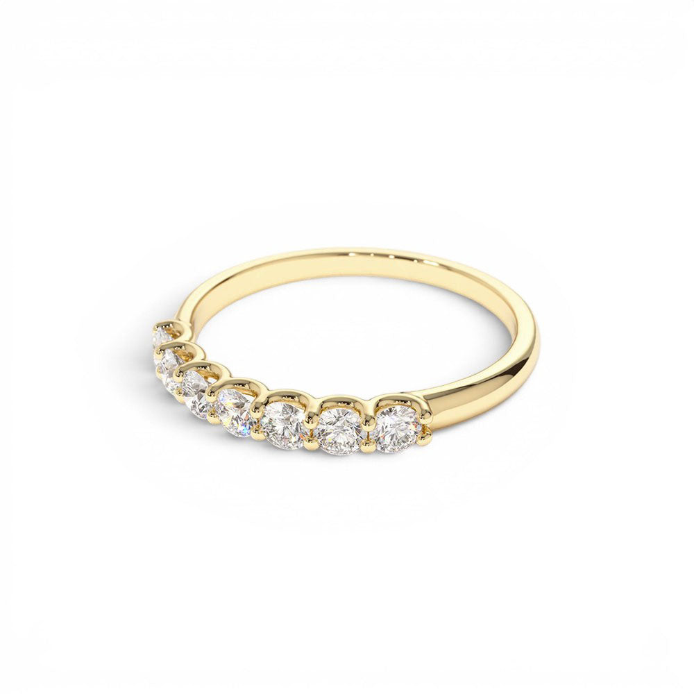 0.45 cwt 14K Seven Stone U-Shaped Lab Grown Diamond Wedding Band - view 4