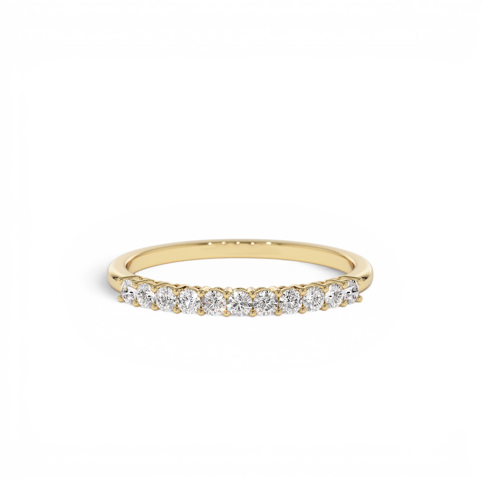 14K 0.30ctw 11 Stone Basket Setting Diamond Wedding Ring by Orlina Fine