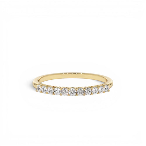 14K 0.30ctw 11 Stone Basket Setting Diamond Wedding Ring by Orlina Fine