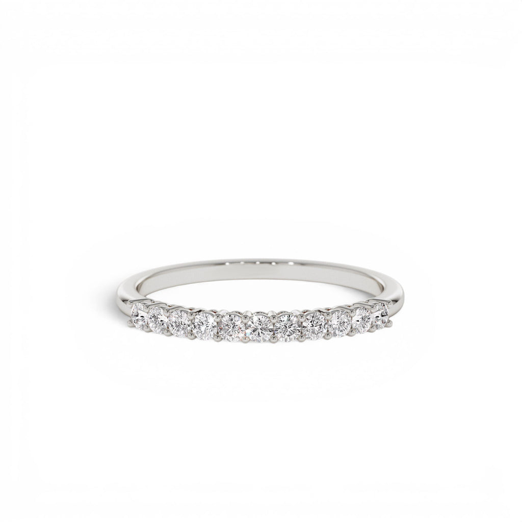 0.30ctw 14K Eleven Stone Basket Setting Lab Grown Diamond Wedding Ring - view 2