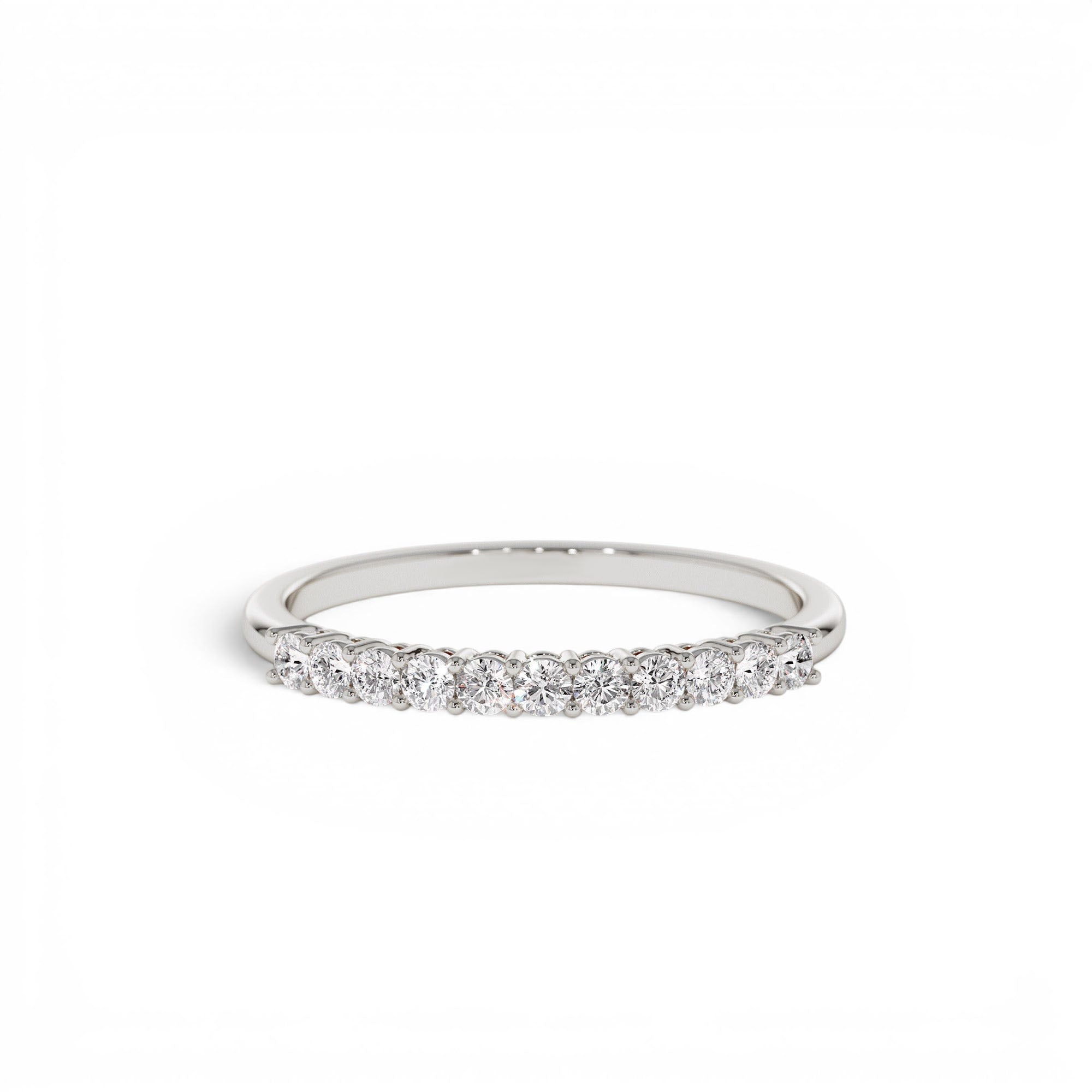 0.30ctw 14K Eleven Stone Basket Setting Lab Grown Diamond Wedding Ring - view 2