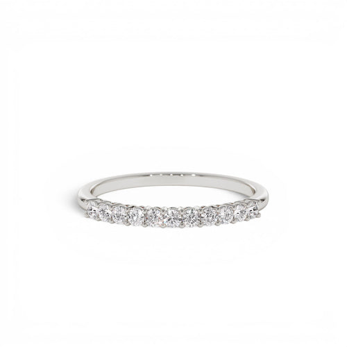 14K 0.30ctw 11 Stone Basket Setting Diamond Wedding Ring - view 2