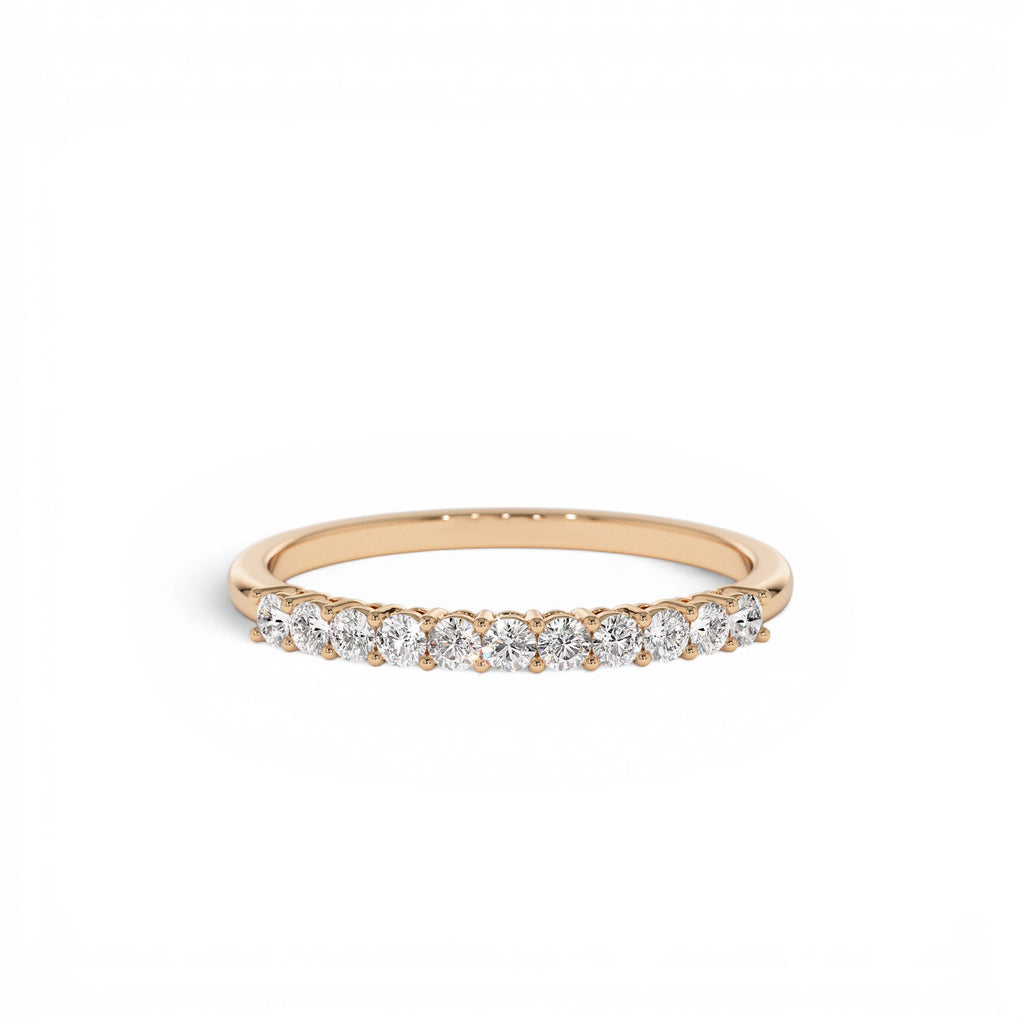 14K 0.30ctw 11 Stone Basket Setting Diamond Wedding Ring - view 3