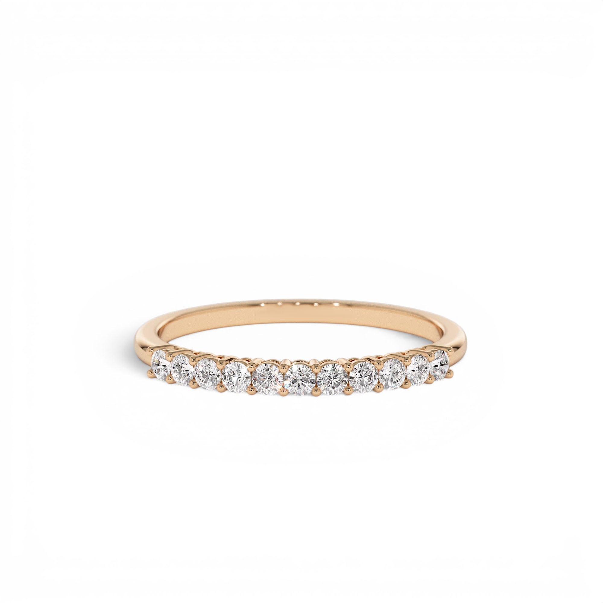 14K 0.30ctw 11 Stone Basket Setting Diamond Wedding Ring - view 3