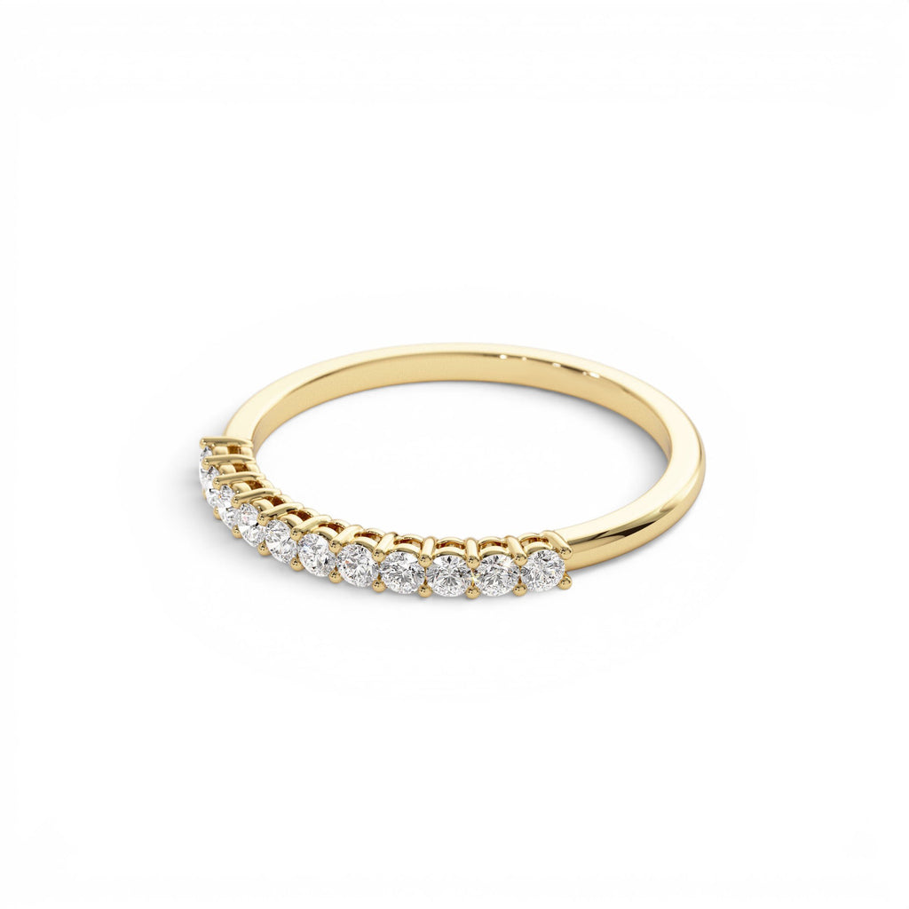 14K 0.30ctw 11 Stone Basket Setting Diamond Wedding Ring - view 4