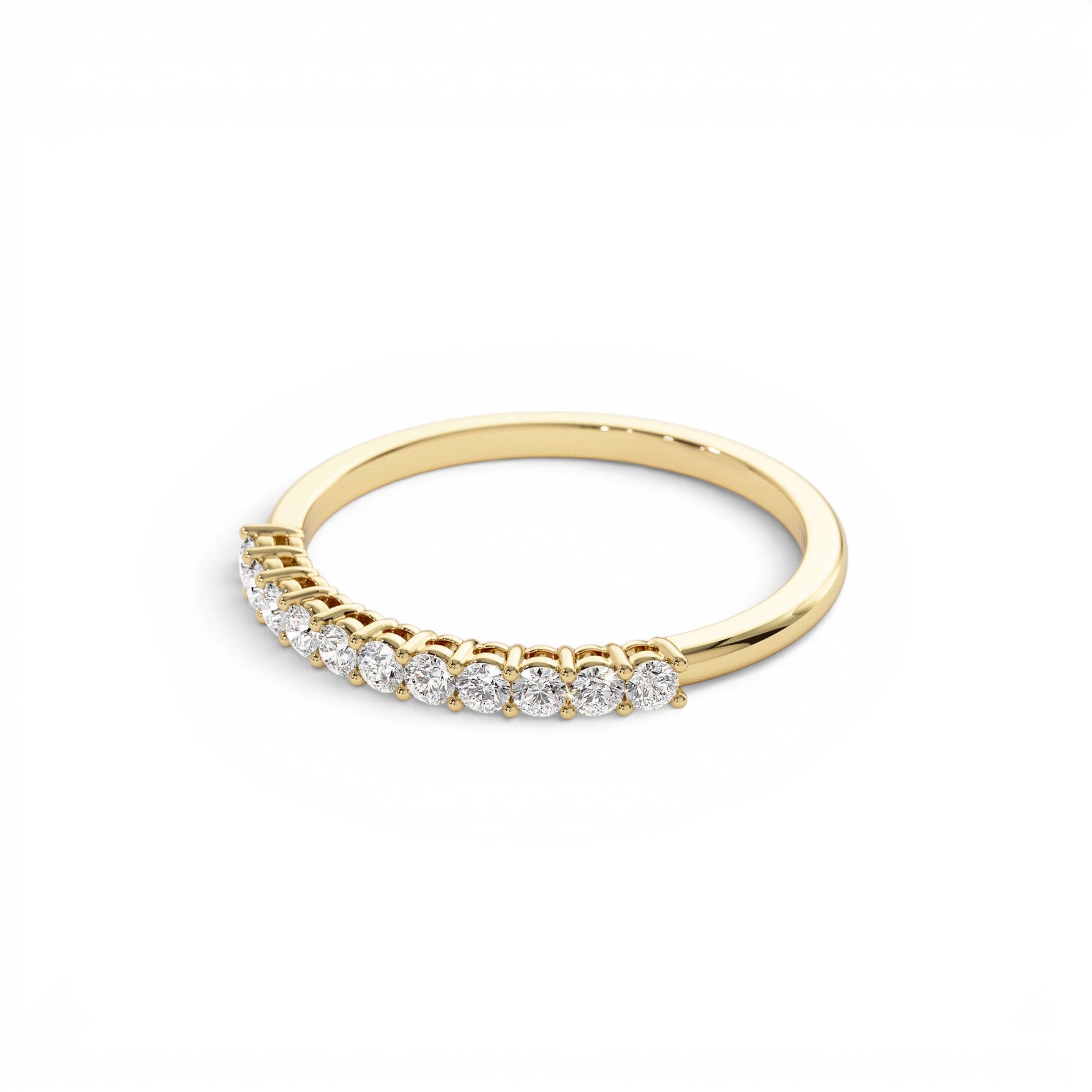 14K 0.30ctw 11 Stone Basket Setting Diamond Wedding Ring - view 4