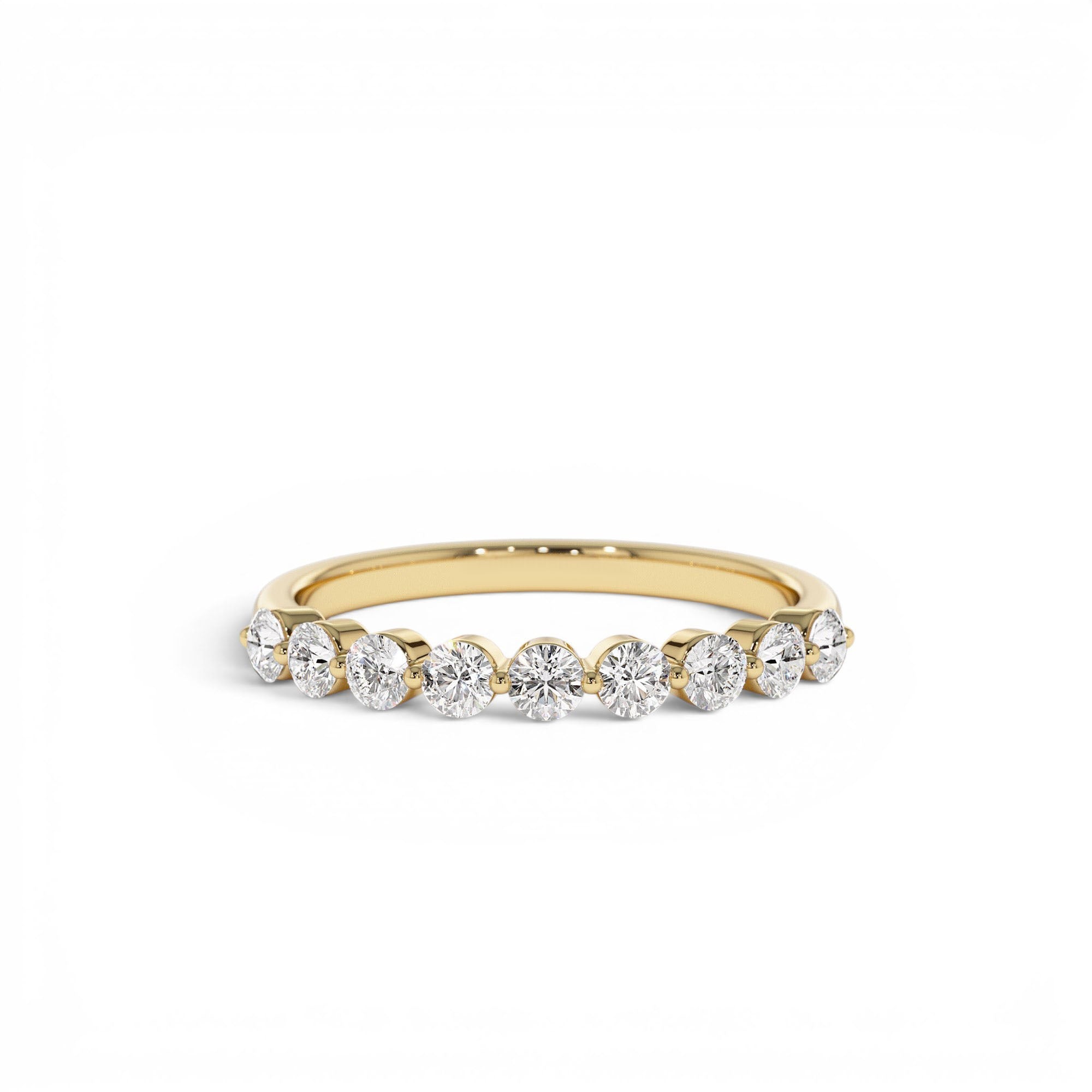 0.55ctw 14K Nine Stone Shared Prong Lab Grown Diamond Wedding Band by Orlina Fine