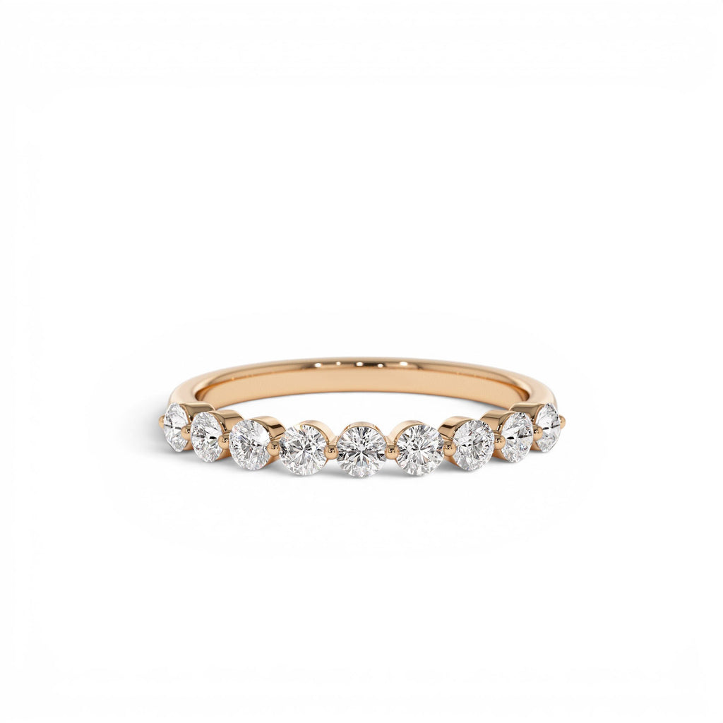 0.55ctw 14K Nine Stone Shared Prong Lab Grown Diamond Wedding Band - view 2